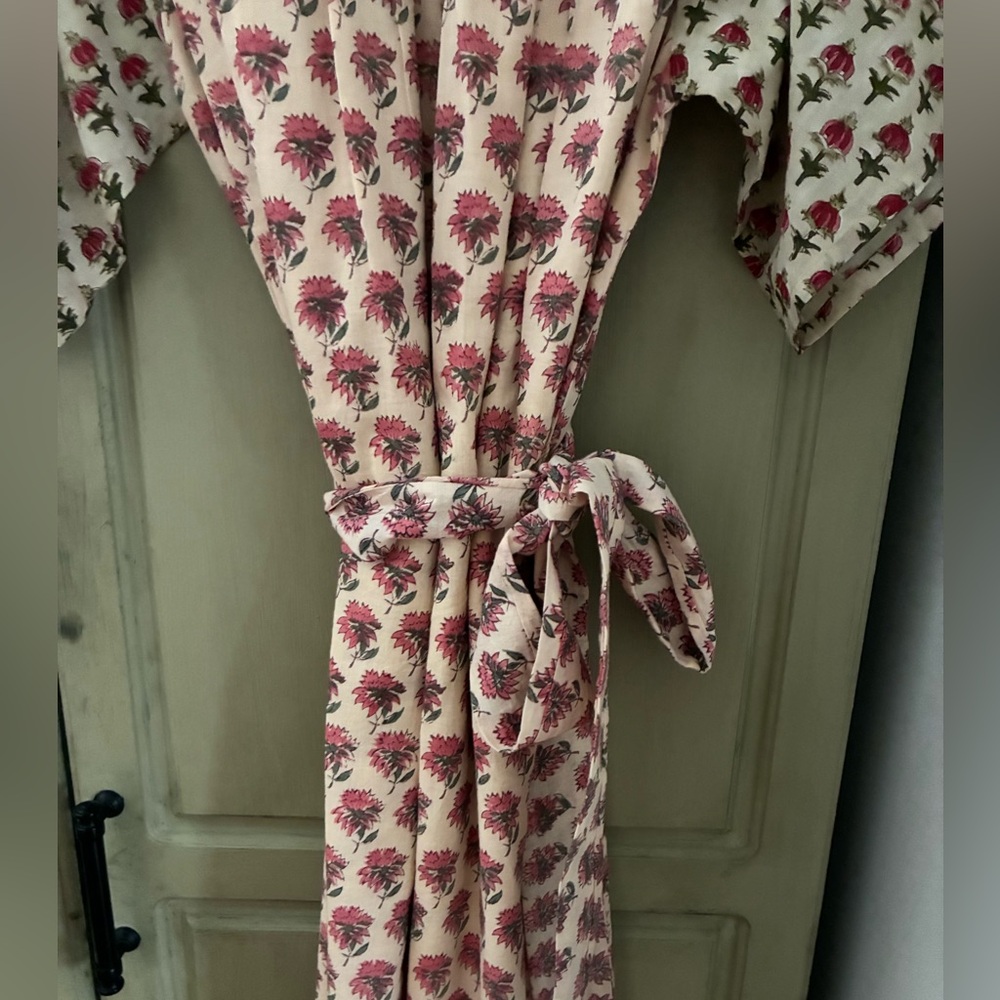 NWT EMERSON FRY BASALIE COTTON MIDI DRESS IN PATCHWORK ROSEY SZ S - Picture 8 of 12